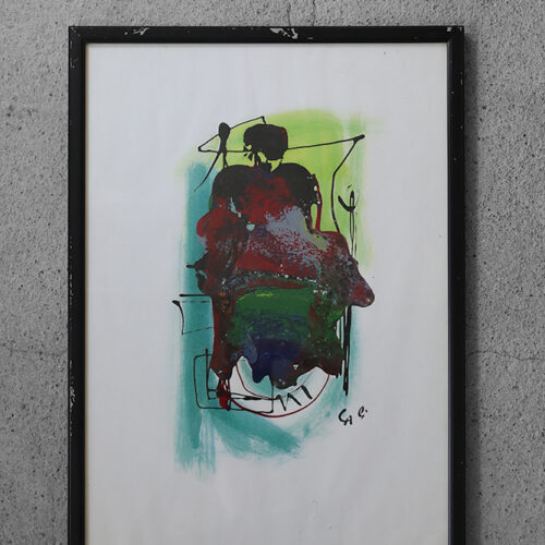 Rosario Calì, Cromatismo Ermetico, Mixed Media on Paper, 1970s, Framed