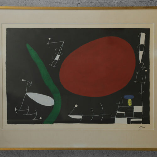Joan Miró, Soleil et Étincelles, Color Lithograph, 1960s, Framed