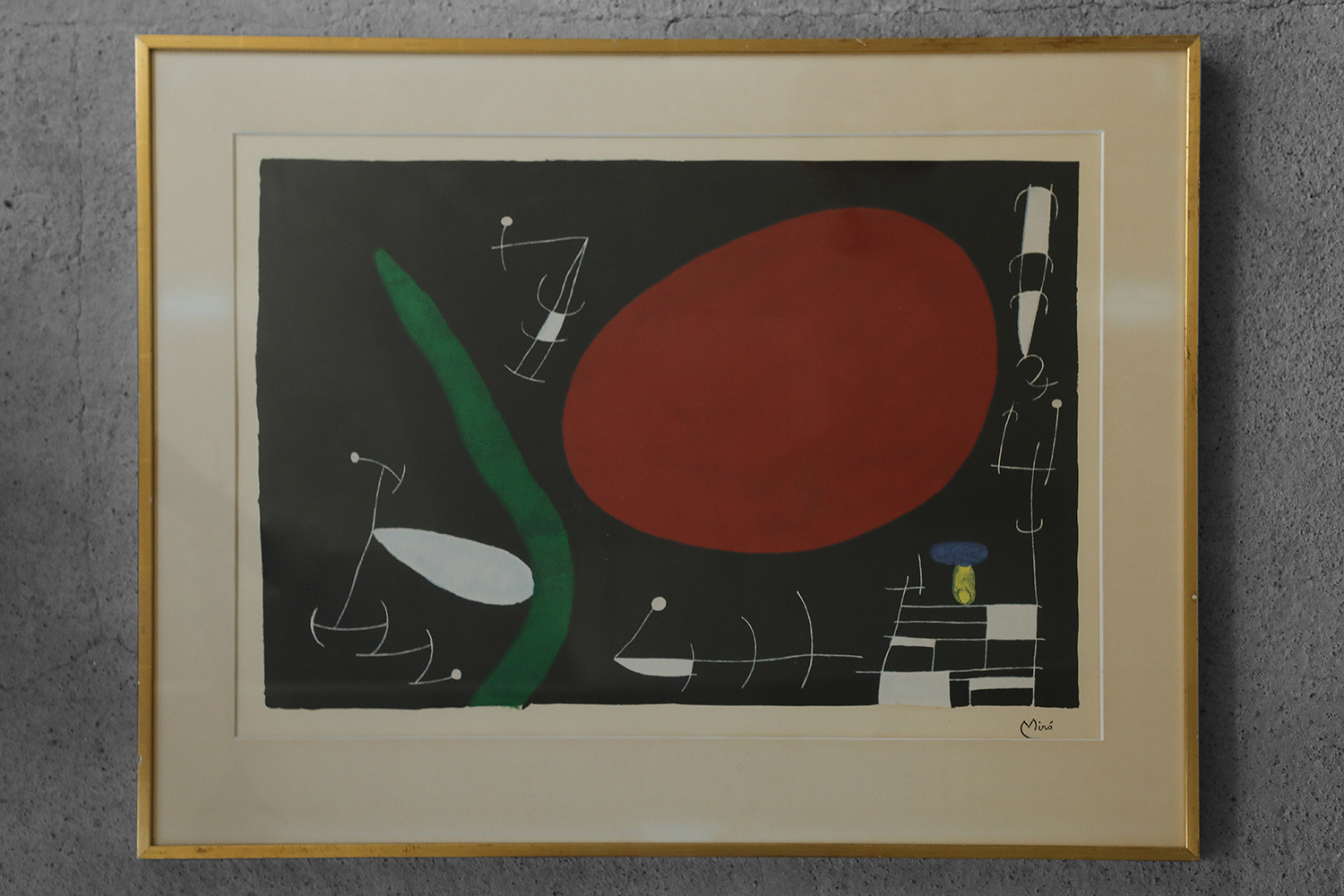 Joan Miró, Soleil et Étincelles, Color Lithograph, 1960s, Framed