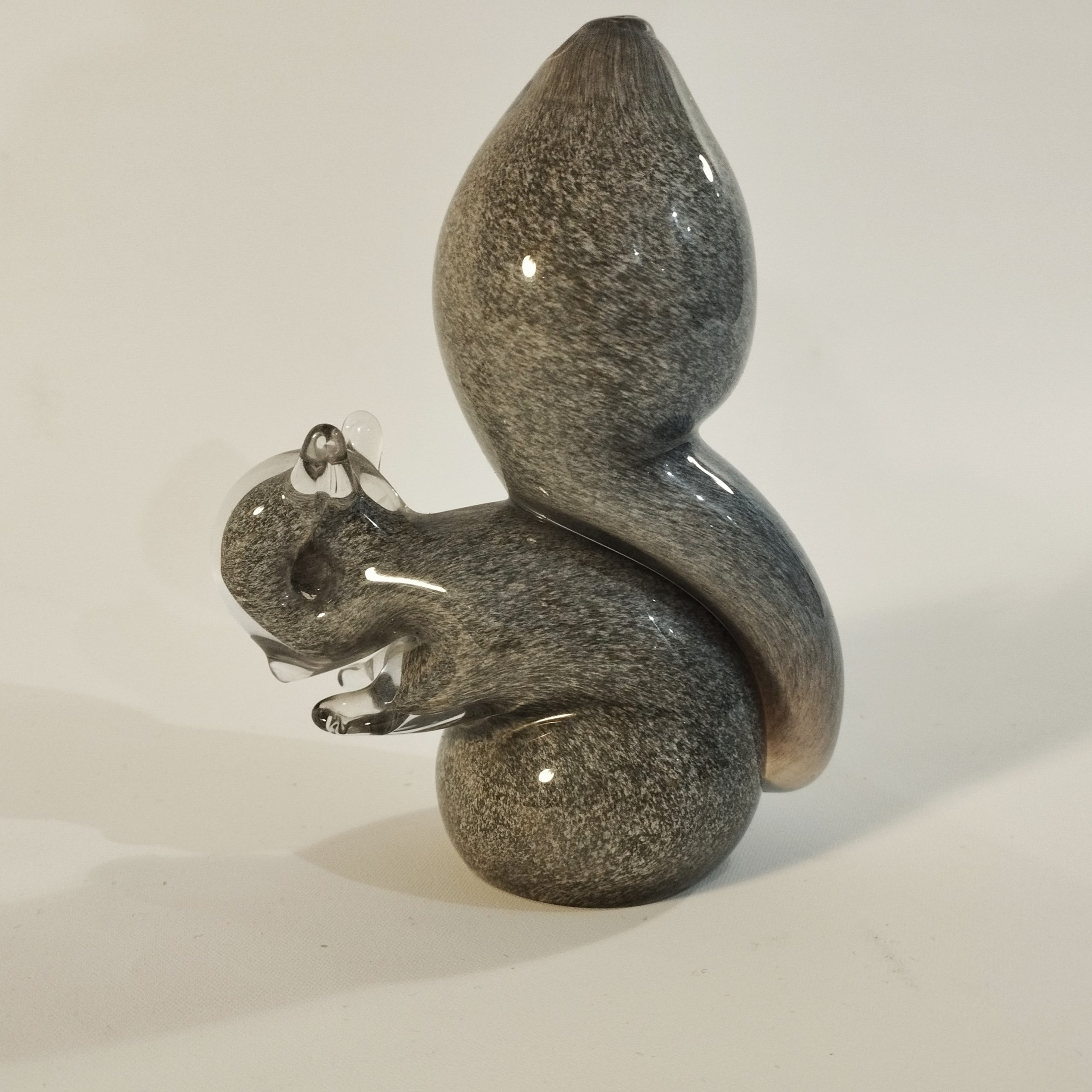 Wedgwood mottled grey squirrel glass ornament
