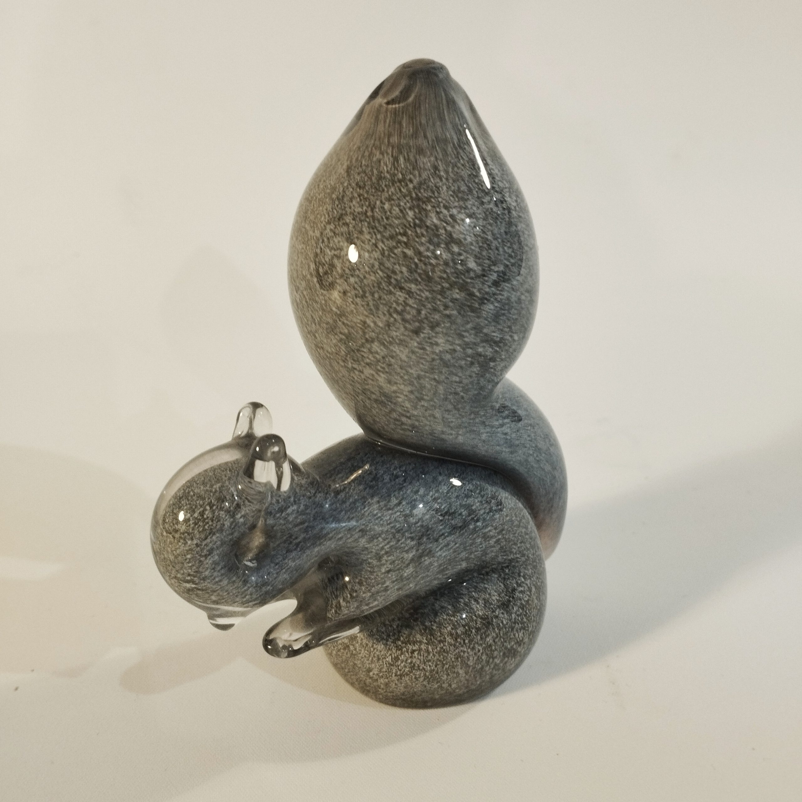 Wedgwood mottled grey squirrel glass ornament