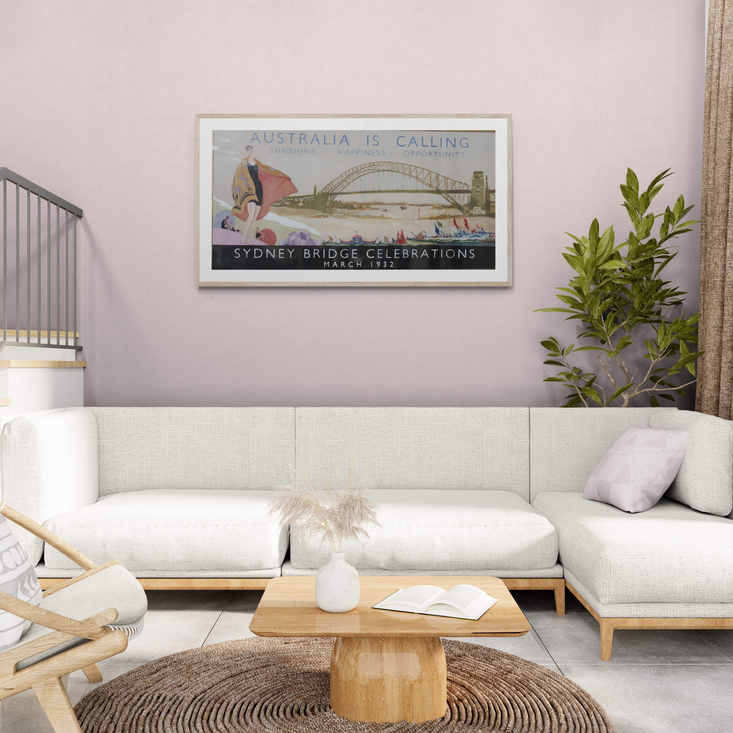 Sydney Harbour Bridge Australian Original Poster Design 1932 Attrib To Douglas Annand