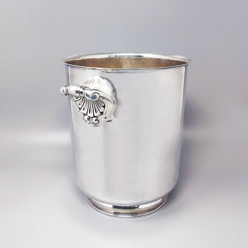 1950s Gorgeous Ice Bucket by Christofle in Silver Plated. Made in France