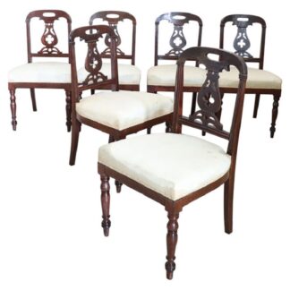19th Century English Dining Chairs, Set of 6