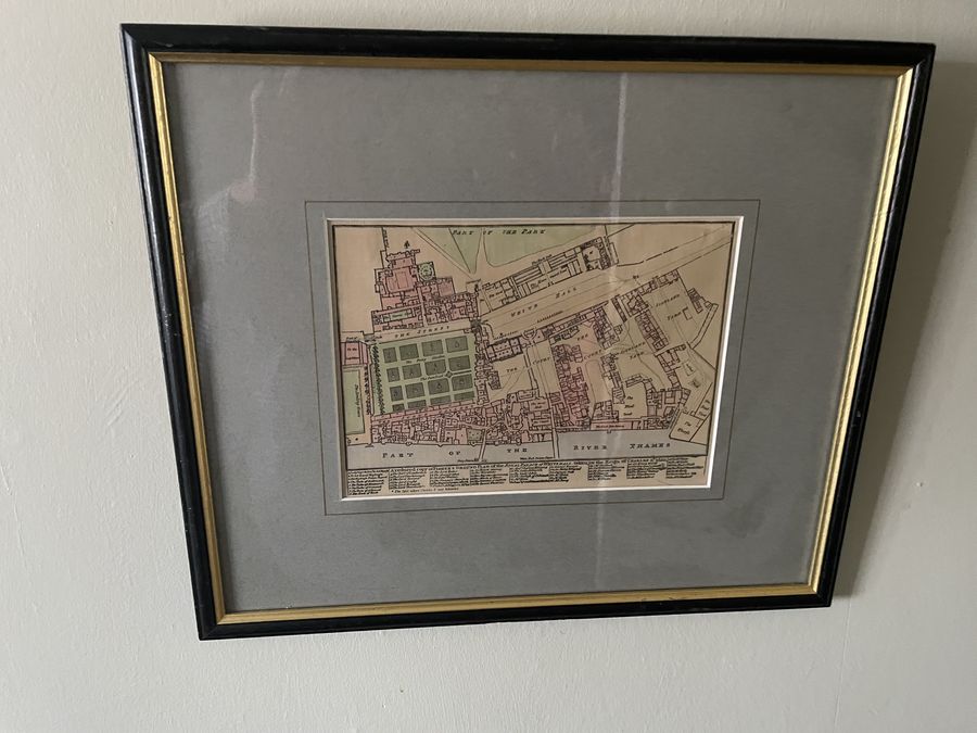 19th century Fisher’s Ground Plan Of The Royal Palace Of Whitehall