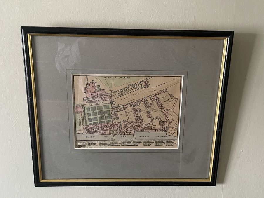 19th century Fisher’s Ground Plan Of The Royal Palace Of Whitehall