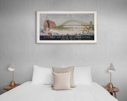 Sydney Harbour Bridge Australian Original Poster Design 1932 Attrib To Douglas Annand