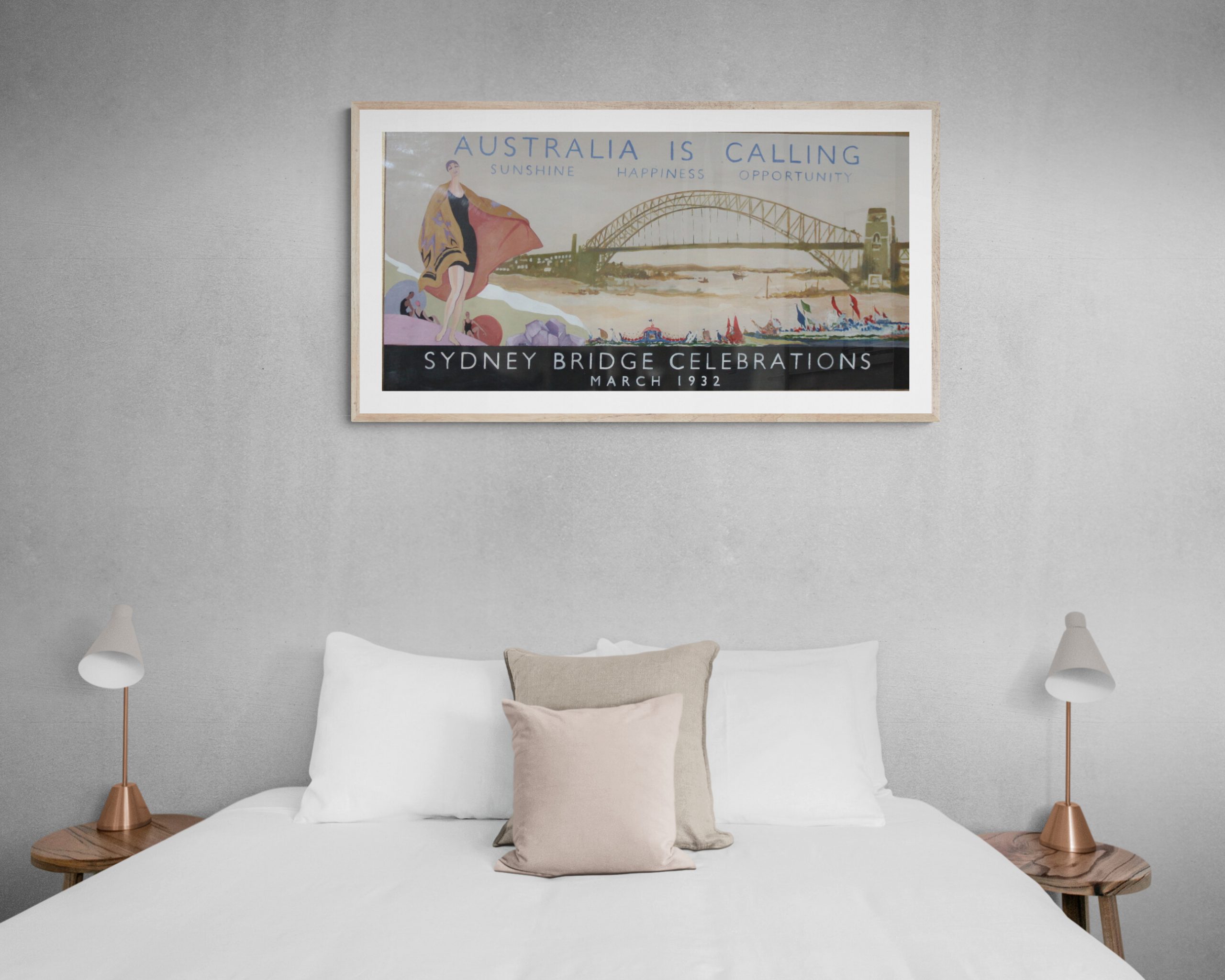 Sydney Harbour Bridge Australian Original Poster Design 1932 Attrib To Douglas Annand