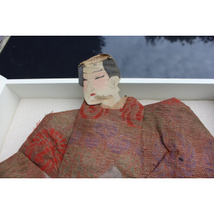 Antique Japanese Silk Brocade Oshie Art Geisha Puppet Dolls