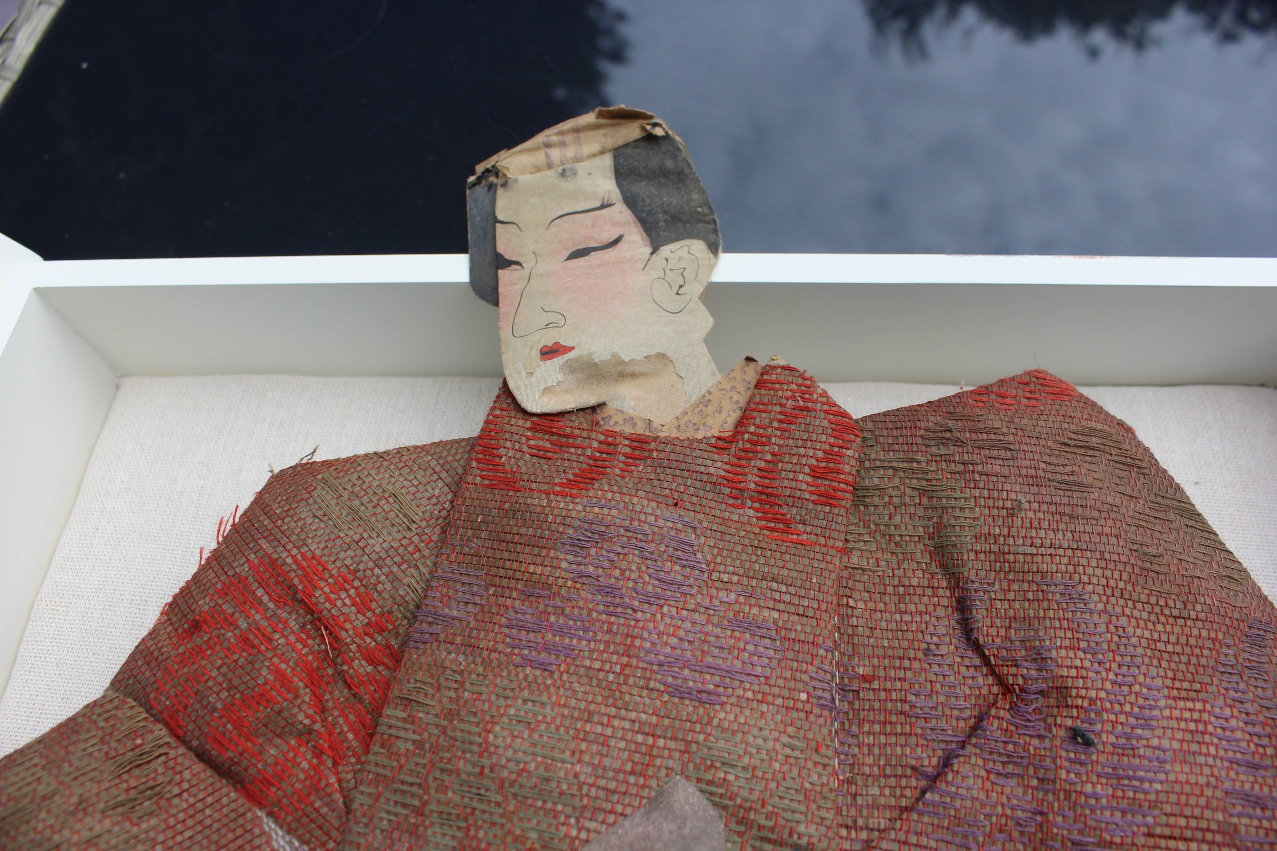 Antique Japanese Silk Brocade Oshie Art Geisha Puppet Dolls