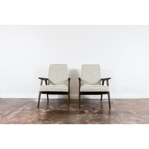 Pair Of Beige Mid Century Armchairs, Poland, 1960's