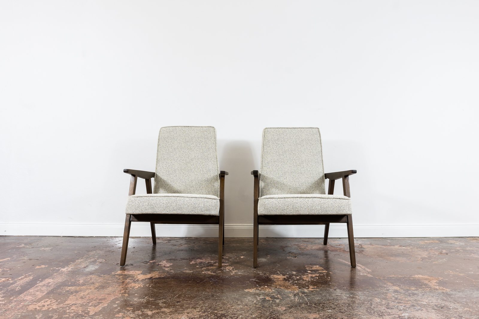 Pair Of Beige Mid Century Armchairs, Poland, 1960's