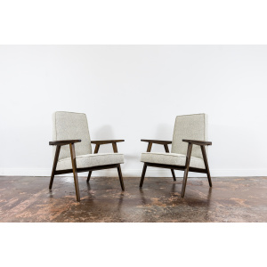 Pair Of Beige Mid Century Armchairs, Poland, 1960's