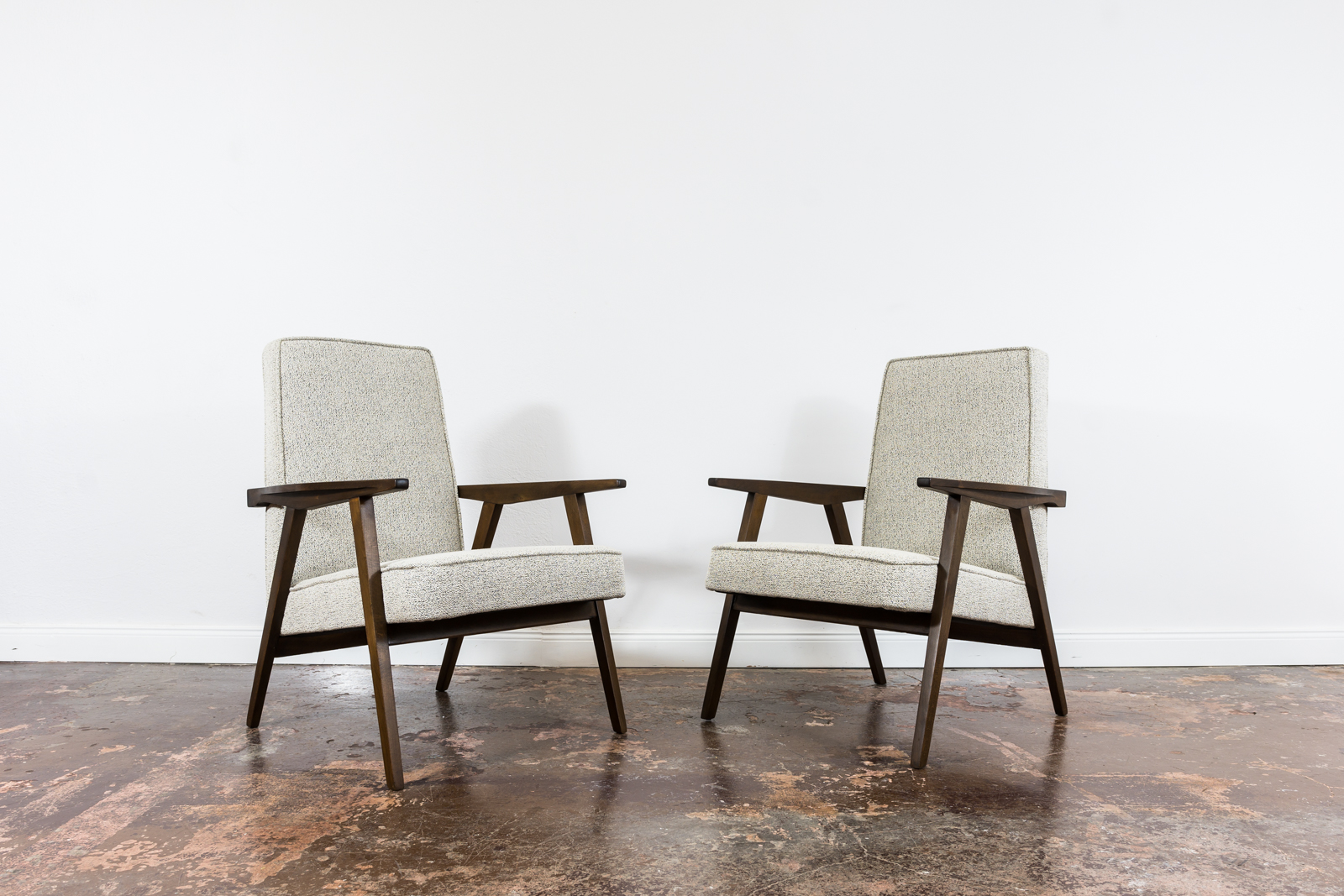 Pair Of Beige Mid Century Armchairs, Poland, 1960's
