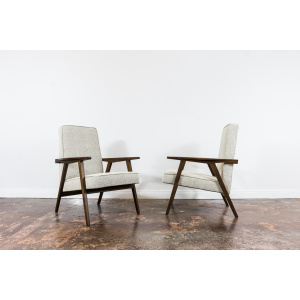 Pair Of Beige Mid Century Armchairs, Poland, 1960's
