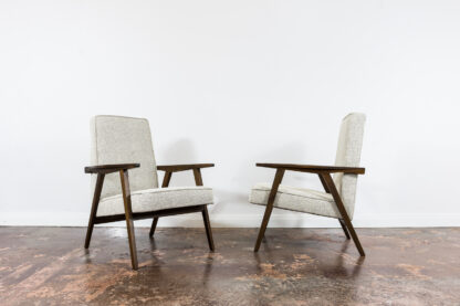 Pair Of Beige Mid Century Armchairs, Poland, 1960's - Image 4