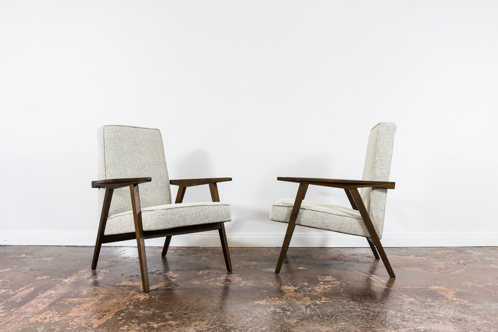 Pair Of Beige Mid Century Armchairs, Poland, 1960's