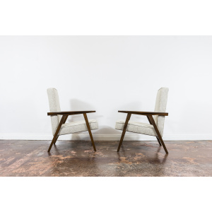 Pair Of Beige Mid Century Armchairs, Poland, 1960's