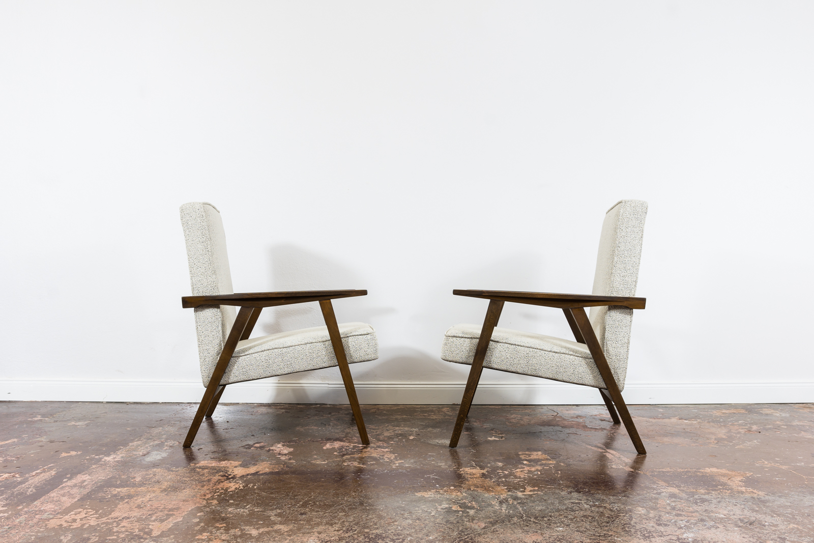 Pair Of Beige Mid Century Armchairs, Poland, 1960's