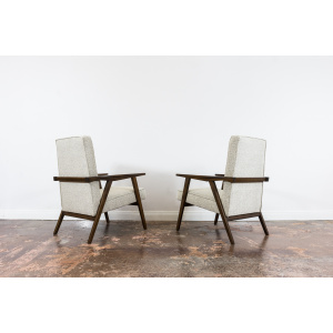 Pair Of Beige Mid Century Armchairs, Poland, 1960's
