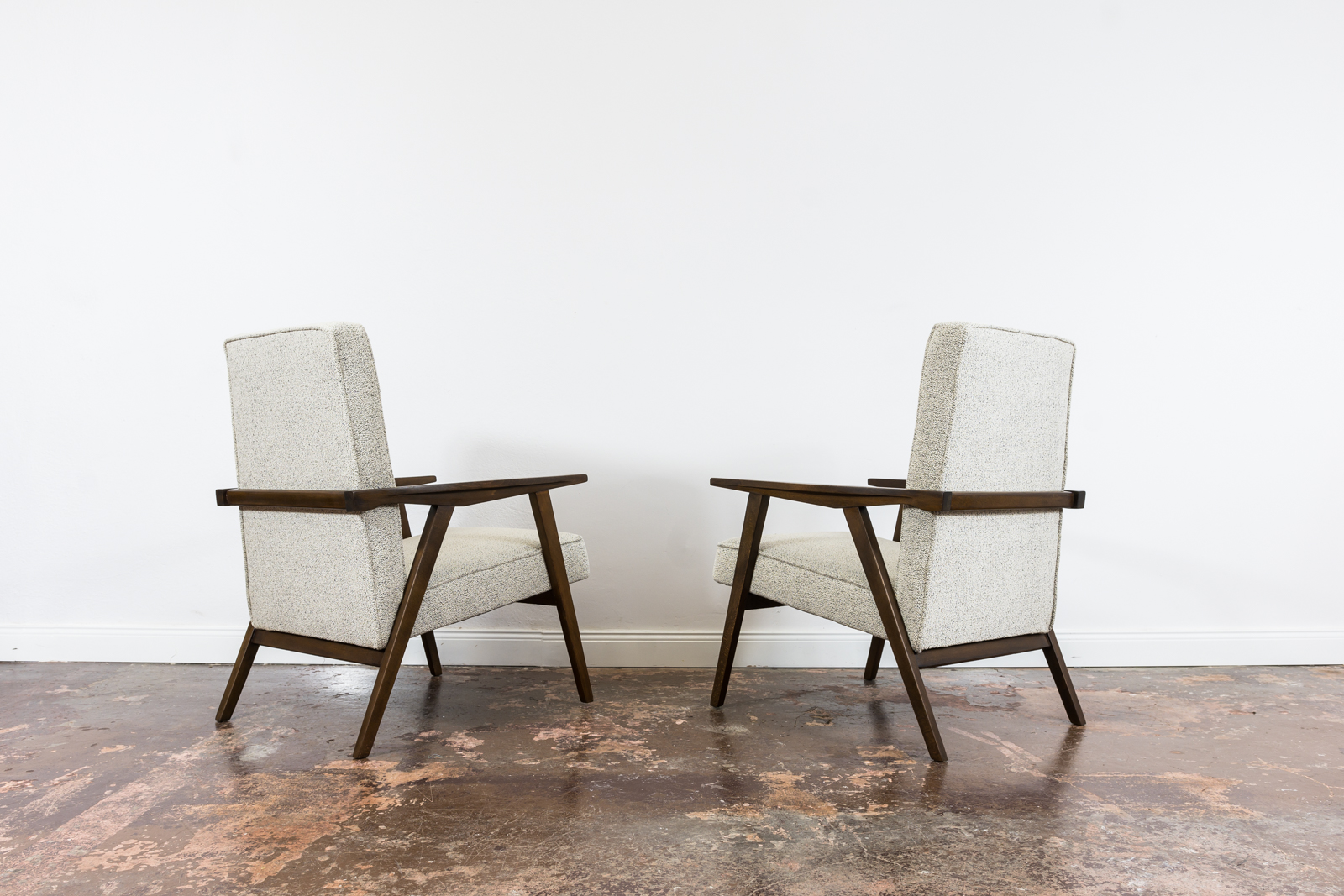 Pair Of Beige Mid Century Armchairs, Poland, 1960's