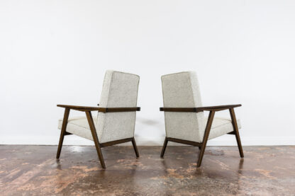Pair Of Beige Mid Century Armchairs, Poland, 1960's - Image 8