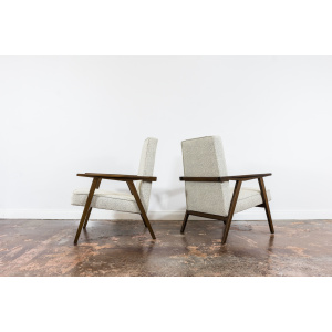 Pair Of Beige Mid Century Armchairs, Poland, 1960's