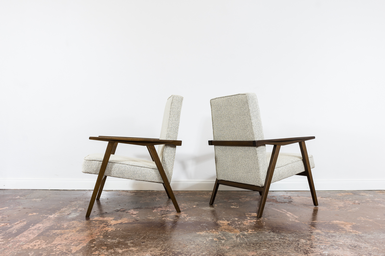 Pair Of Beige Mid Century Armchairs, Poland, 1960's