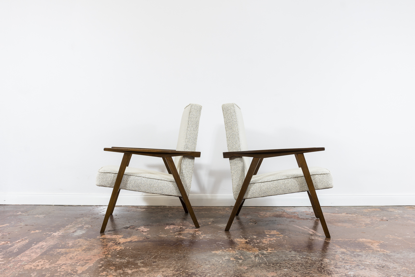 Pair Of Beige Mid Century Armchairs, Poland, 1960's