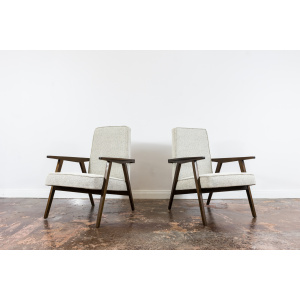 Pair Of Beige Mid Century Armchairs, Poland, 1960's