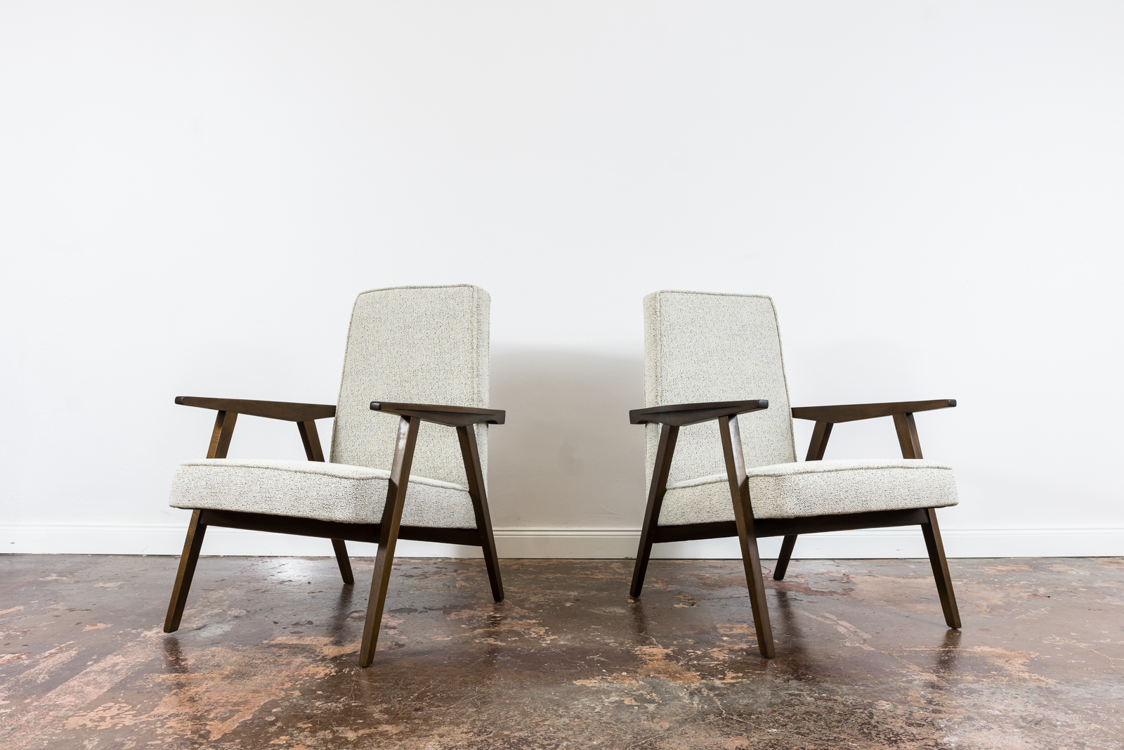 Pair Of Beige Mid Century Armchairs, Poland, 1960's