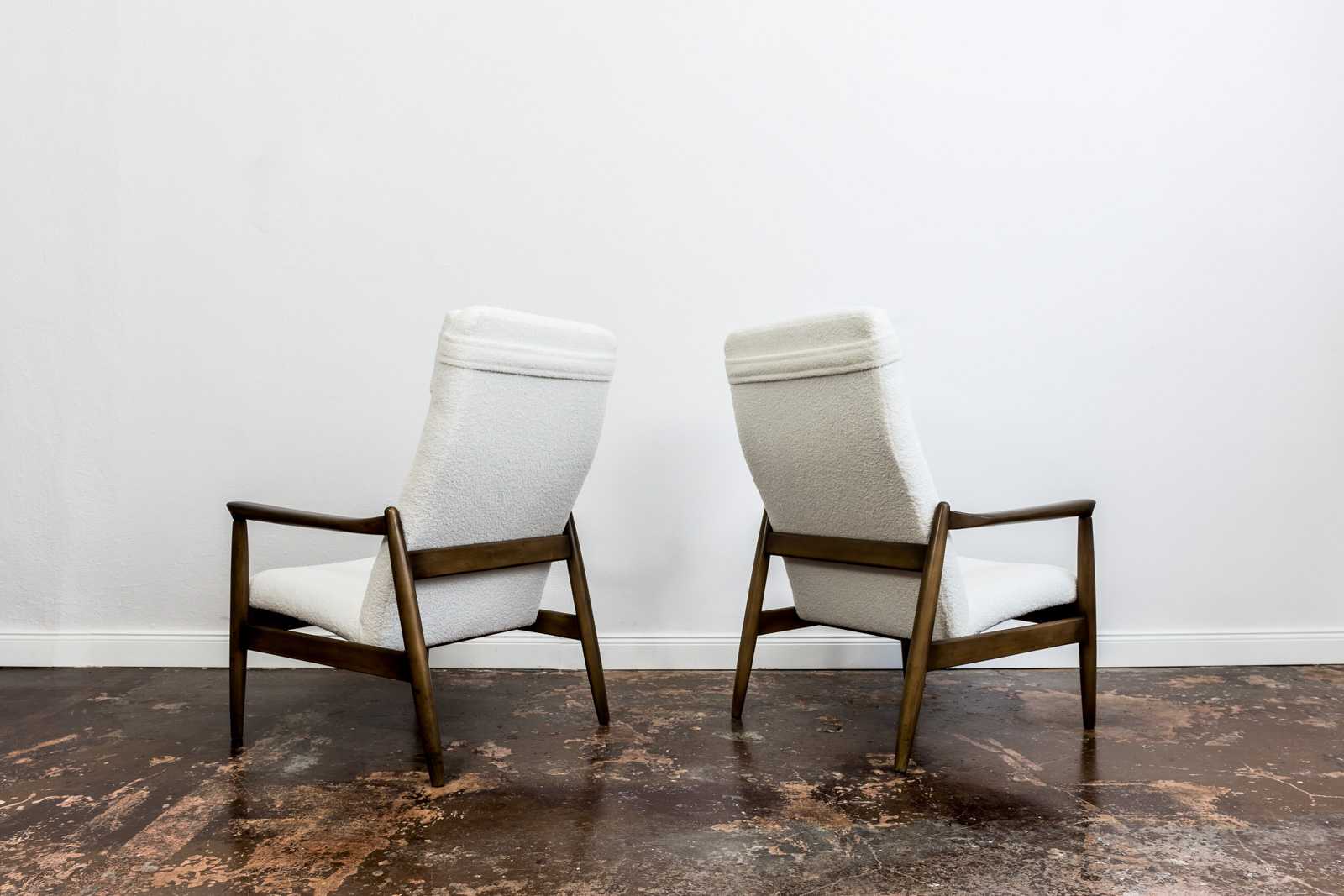 Pair Of White "Gfm 64" High Back Armchairs By Edmund Homa, 1960s