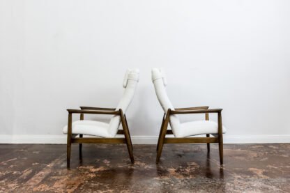 Pair Of White "Gfm 64" High Back Armchairs By Edmund Homa, 1960s - Image 5