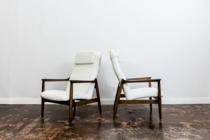 Pair Of White "Gfm 64" High Back Armchairs By Edmund Homa, 1960s - Image 6