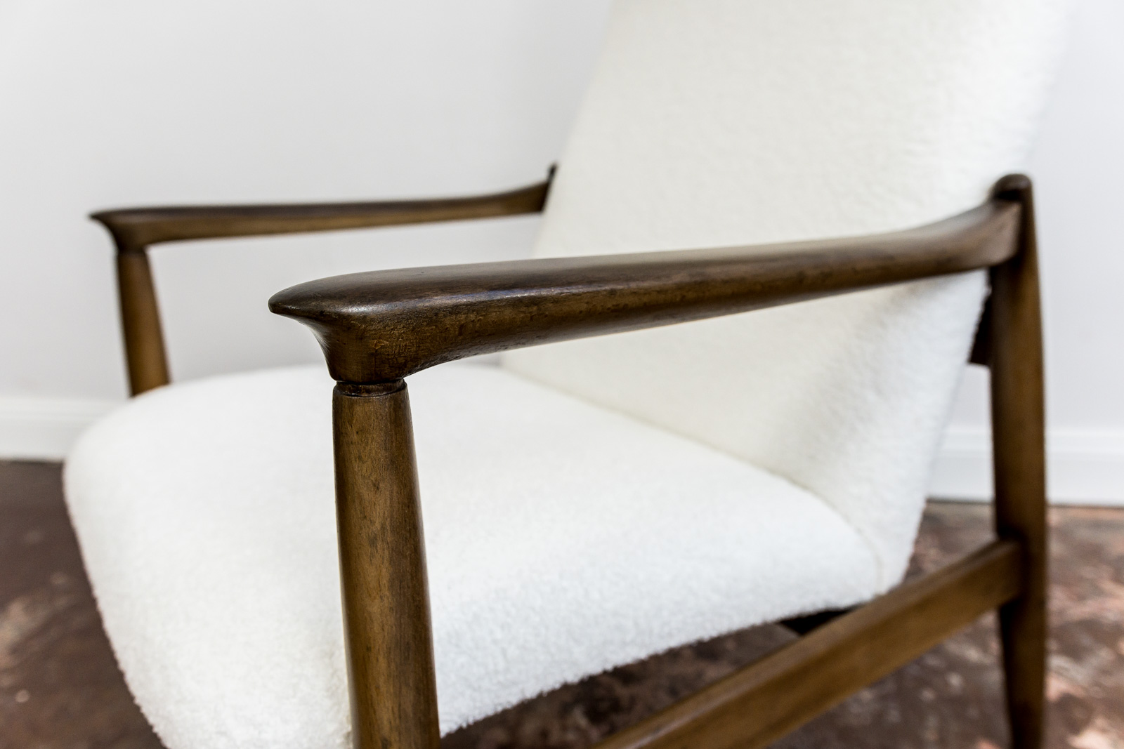 Pair Of White "Gfm 64" High Back Armchairs By Edmund Homa, 1960s
