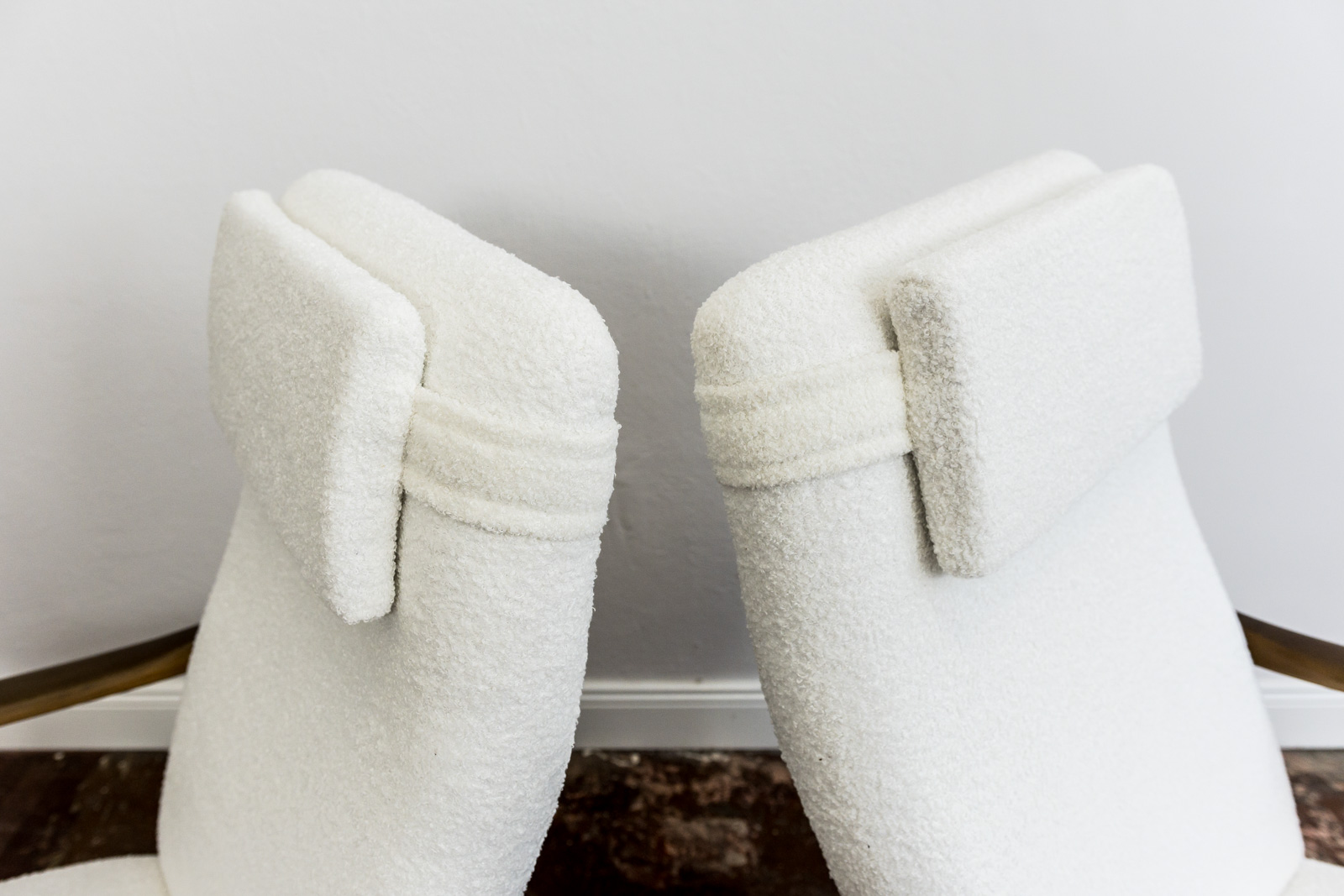 Pair Of White "Gfm 64" High Back Armchairs By Edmund Homa, 1960s
