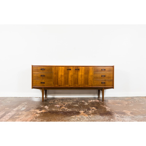Restored Walnut Sideboard From Bydgoskie Furniture Factory, 1960s