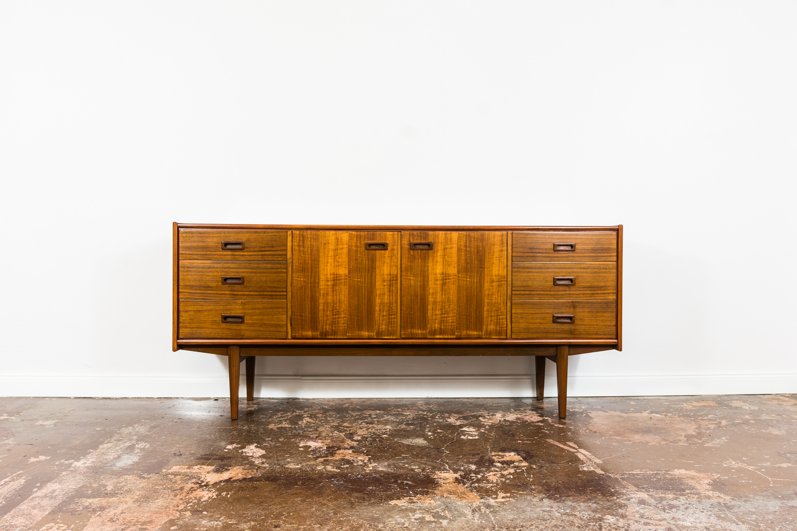 Restored Walnut Sideboard From Bydgoskie Furniture Factory, 1960s