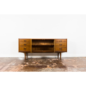 Restored Walnut Sideboard From Bydgoskie Furniture Factory, 1960s