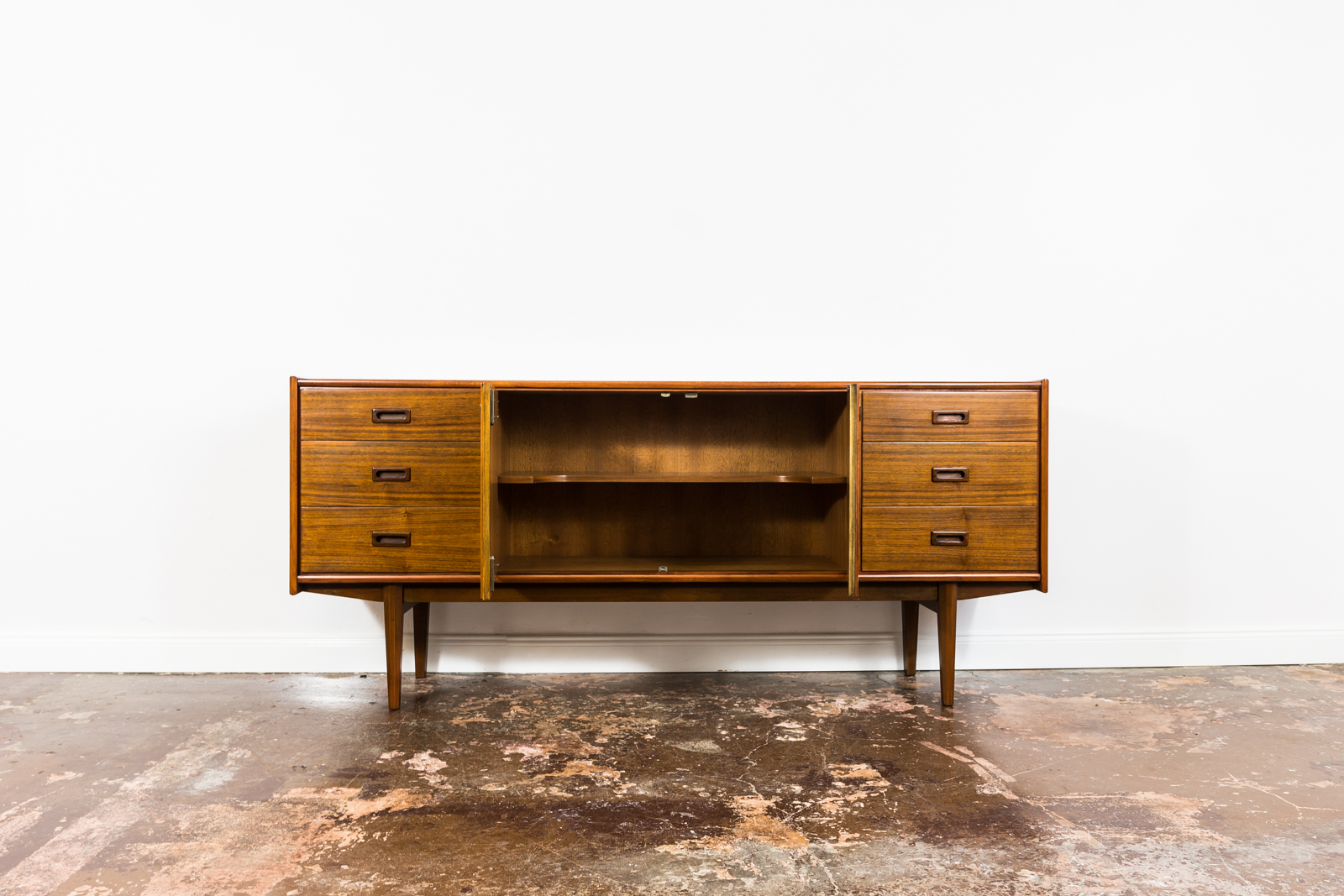 Restored Walnut Sideboard From Bydgoskie Furniture Factory, 1960s