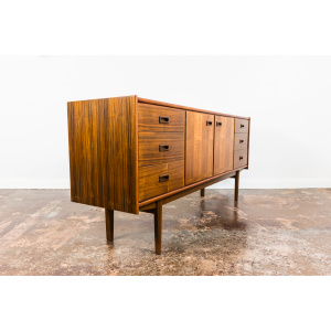 Restored Walnut Sideboard From Bydgoskie Furniture Factory, 1960s
