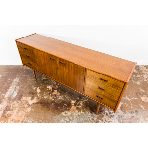 Restored Walnut Sideboard From Bydgoskie Furniture Factory, 1960s