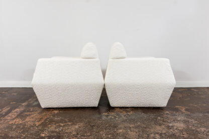 Pair Of White Boucle Armchairs, 1970's - Image 2