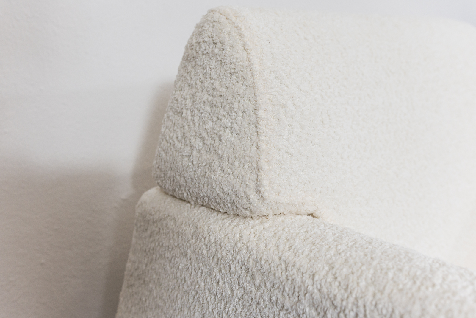 Pair Of White Boucle Armchairs, 1970's