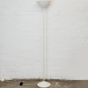 White Enamelled Torchiere Metal Floor Lamp By SCE, 1970s