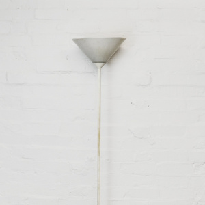 White Enamelled Torchiere Metal Floor Lamp By SCE, 1970s