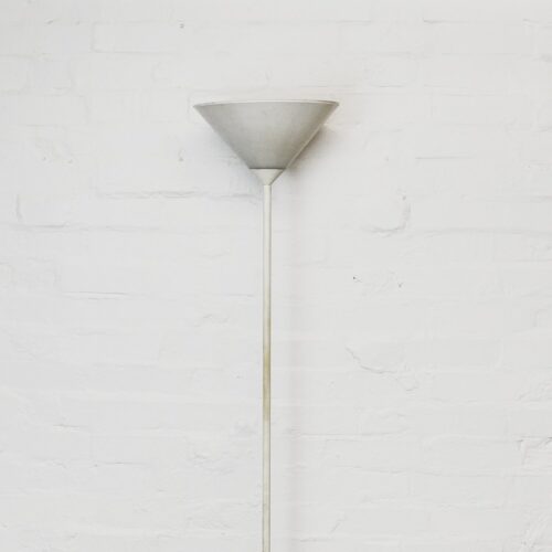 White Enamelled Torchiere Metal Floor Lamp By SCE, 1970s