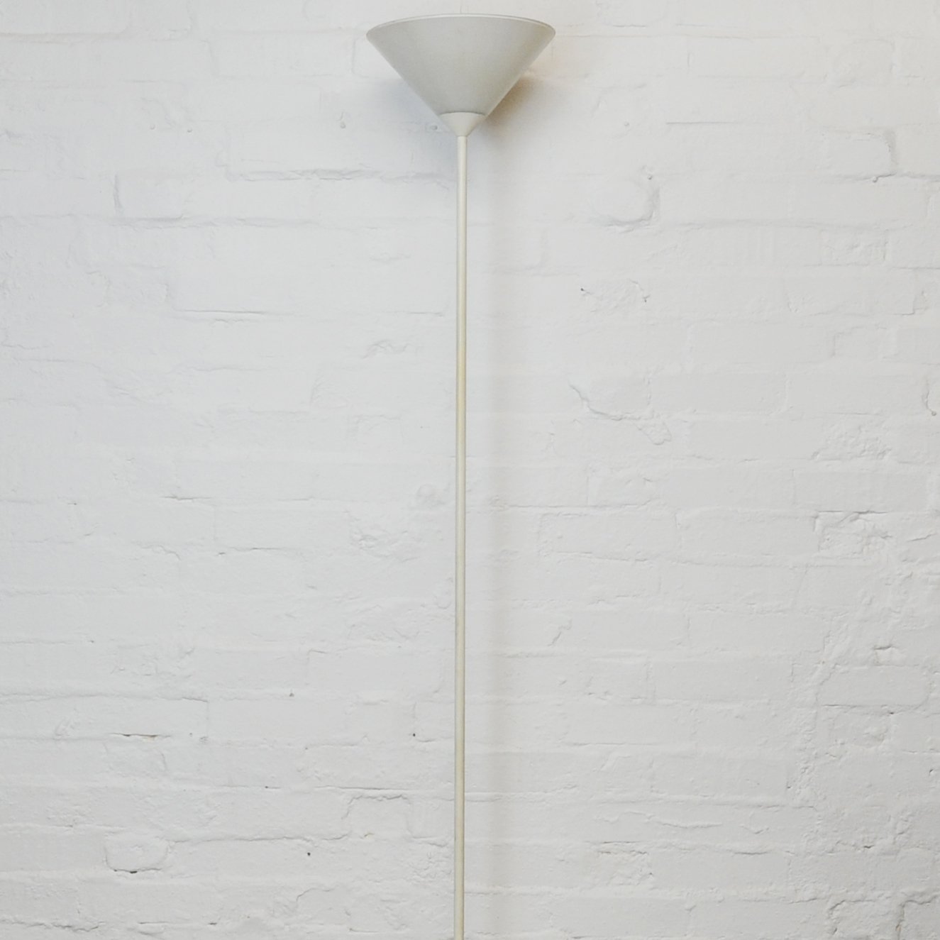 White Enamelled Torchiere Metal Floor Lamp By SCE, 1970s