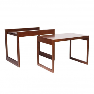 Danish Teak Stacking Nest Of Tables By Illum Wikkelso For CFC Silkeborg, 1960s