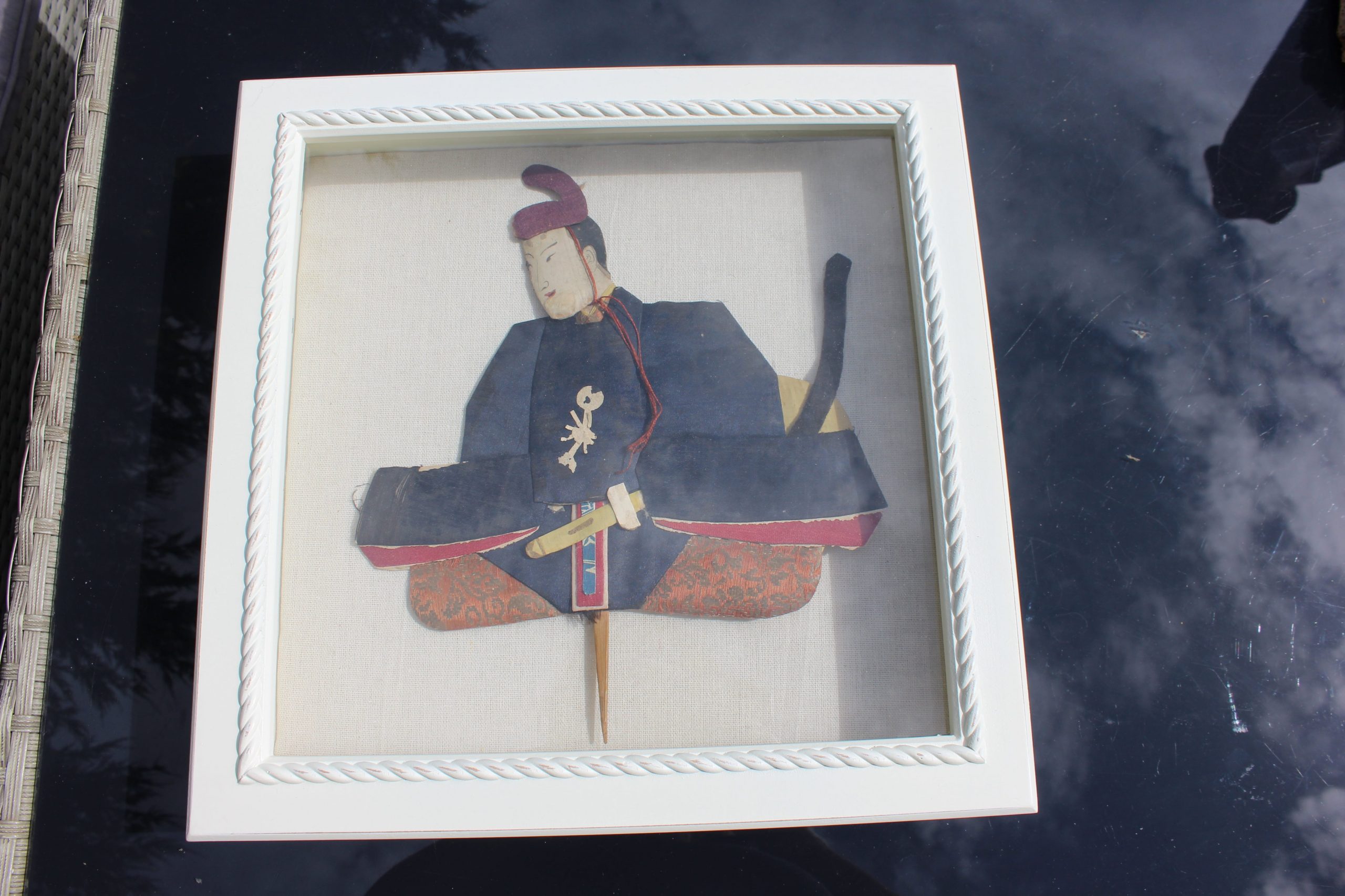 Antique Japanese Silk Brocade Oshie Art Geisha Puppet Dolls